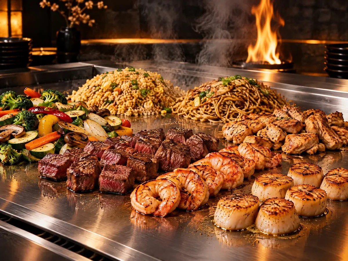 Private hibachi catering event in California
